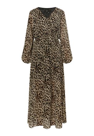 Faina Maxi-jurk met luipaardprint Dames beige leo