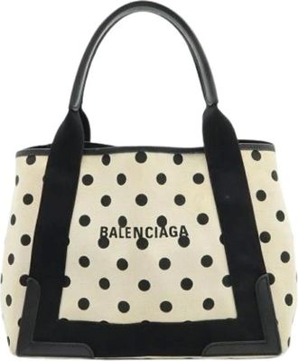 Balenciaga Pre-owned Tote Bags, female, Beige, Size: ONE SIZE Pre-owned Canvas Tote Bag