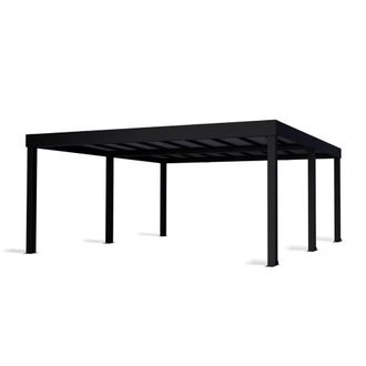 Palram Oslo 20 x 20 Feet Carport Kit, Black Structure Grey Panels - L607.5 cm