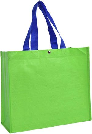 Generic PP Film Coated Woven Shopping Bag for Home Shoppers and Gift Wrapping Use at Supermarkets and Exhibition Events