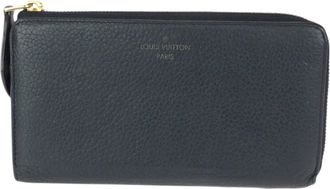 Louis Vuitton Black Leather Long Wallet (Bi-Fold) (Pre-Owned)