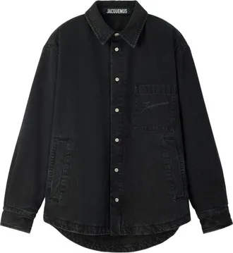 Jacquemus Black Relaxed Curved Hem Casual Shirt