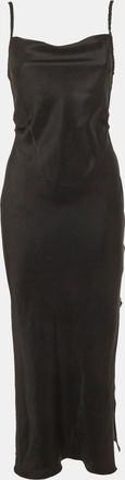 Nanushka Black Satin Cowl Neck Fiore Midi Dress