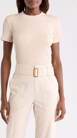 Vince Fitted Rib T-Shirt in Light Oat at Nordstrom Rack, Size X-Large