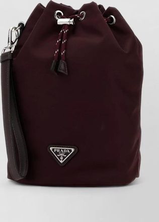 Prada fabric clutch bag wrist strap eyelets