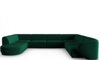 CXL by Christian Lacroix Grosses 8-Sitzer Designer Panorama Sofa Lionel - Samtbezug Flaschengr&uuml;n