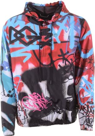Dolce & Gabbana Light Jackets, male, Multicolor, XL, Graffiti Hooded Jacket