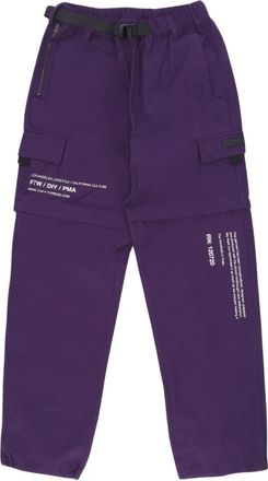 The Hundreds Camp Convertible Pants - Heren - Wijde Broeken - Paars - XL - Katoen - Broeken