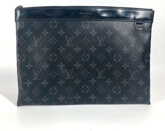Louis Vuitton Black Monogram Eclipse Monogram Eclipse Clutch Bag Pochette Pouch (Pre-Owned)