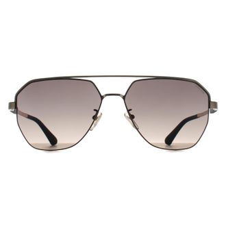 Police Aviator Mens Shiny Rose Gold Smoke Grey Gradient SPLP30 Ranger 1 Metal - One Size