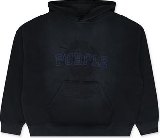Purple Black French Terry Arc Logo Hoodie