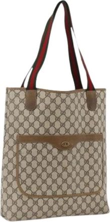 Gucci Pre-owned Tote Bags, female, Beige, Size: ONE SIZE Pre-owned GG Canvas Tote Bag