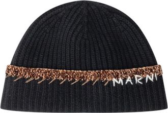 Marni Black Logo Beanie Hat