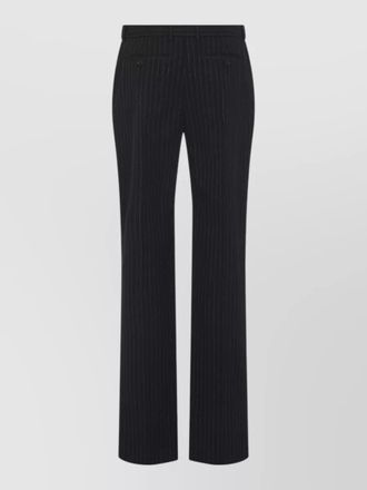 Alexander McQueen pinstripe lurex tailored straight slim trousers