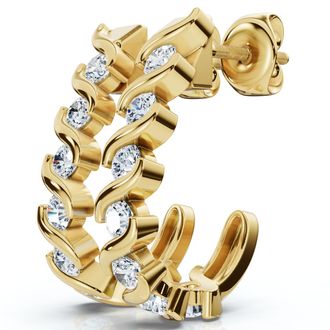 Pompeii3 3/8Ct Diamond Curve Earrings 14k Gold Lab Grown Lab Grown Size: 3/4