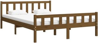 vidaXL Bed Frame without Mattress Honey Brown Solid Wood King Size Vidaxl
