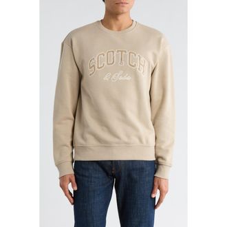 Scotch & Soda Relaxed Fit Graphic Fleece Sweatshirt in Plaza Taupe at Nordstrom Rack, Size X-Large