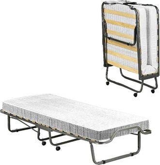 Talamo Italia Talamo Italia - Cama Plegable Dperic, Cuna Con 15 Somier, Cama Individual Que Ahorra Espacio, 100% Made In Italy, 80x200h40 Cm, Colch&oacute;n Con Memoria In