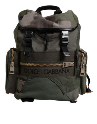 Dolce & Gabbana Militair Groene Patchwork Reis Rugzak Bagage