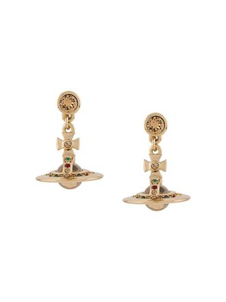 Vivienne Westwood Petite Orb drop earrings - women - Brass - One Size - Gold