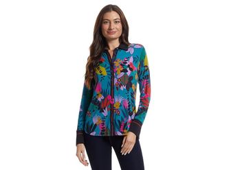 Johnny Was The Janie Favorite Button Front Shirt- House Of Fl Womens Clothing House Of Flores : LG, Rayon/Spandex
