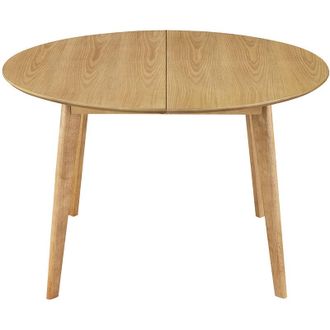 Miliboo Tavolo da pranzo design rotondo allungabile quercia L120-150 LEENA