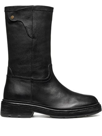 Geox button-detail leather boots - Black