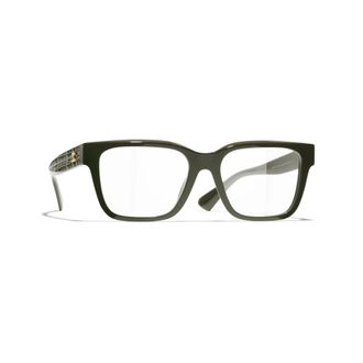 Chanel Vierkante Bril - Dames - Accessoires - Zwart - Maat: 53 MM Nylon