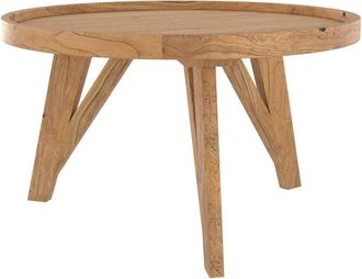 Rendez-Vous D&eacute;co Rendez-vous D&eacute;co - Mesa De Centro Redonda En Madera De Teca Recuperada D70 Cm - Oly