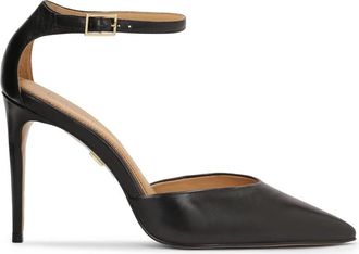 Kazar Zwarte halfopen leren pumps. Dit product valt groot uit. - Dames - Pumps - Zwart - 41 EU - Leer - Schoenen