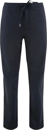 Canali Pantaloni in lana con coulisse - Blu