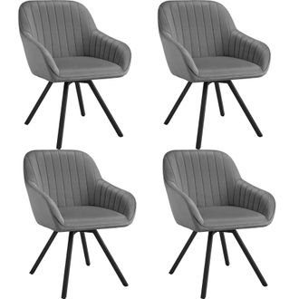 TecTake Armchair Snug Set Of 4 - Grey | Size: 4 Pack