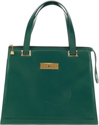Dior Vintage Handbag Leather Green Leather Handbag (Pre-Owned)