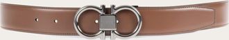 Ferragamo Men Reversible and adjustable Gancini belt Brown