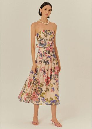 Exquise Imani Midi Dress in Beige at Nordstrom, Size X-Small