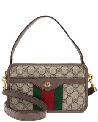 Gucci Brown Gg Supreme Canvas Ophidia Dual Crossbody (Authentic Pre-Loved)