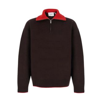 Axel Arigato Trace Half Zip Sweater - Knitwear - Hombre - Marr&oacute;n - M