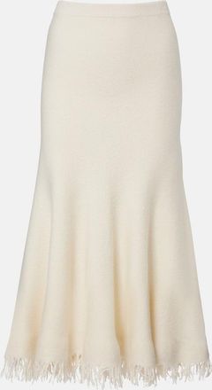 Bottega Veneta Fringed wool midi skirt