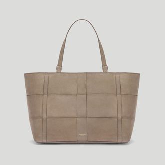 DeMellier The Florence in Light Taupe Suede Leather Tote & Work bag