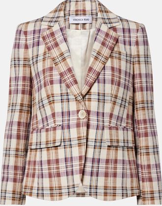 Veronica Beard Tyra plaid cotton-blend blazer
