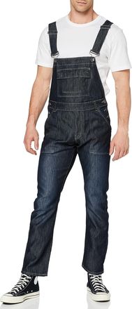 Enzo Jeans Mens Ezd390 Ven Denim Dungarees Overalls, Black_A, 34 UK