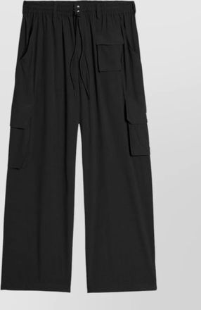 Yohji Yamamoto wide leg cargo trousers elastic waistband