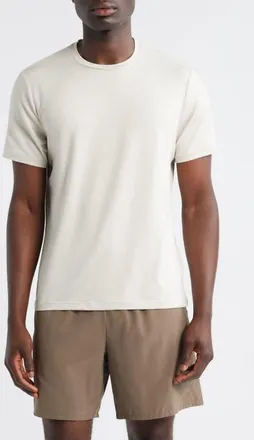 Zella Dynamic Crewneck T-Shirt in Beige Pumice at Nordstrom, Size Xx-Large