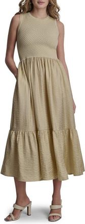 DKNY Sleeveless Diamond Knit Midi Dress in Mojave Desert at Nordstrom, Size X-Small
