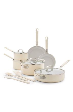 GreenPan x Bobby Flay Professional Ceramic Nonstick 13-Piece Cookware Set in Cream at Nordstrom