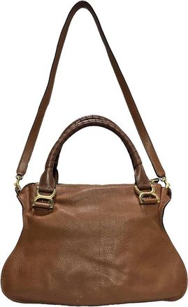 Chlo&eacute; Brown Calfskin Leather Medium Marcie Top Handle Bag (Authentic Pre-Loved)
