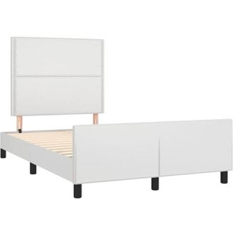 vidaXL Vidaxl - Estructura De Cama Sin Colch&oacute;n Cuero Sint&eacute;tico Blanco 120x190cm