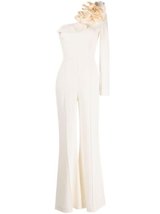 Elie Saab Asymmetrische jumpsuit - Wit