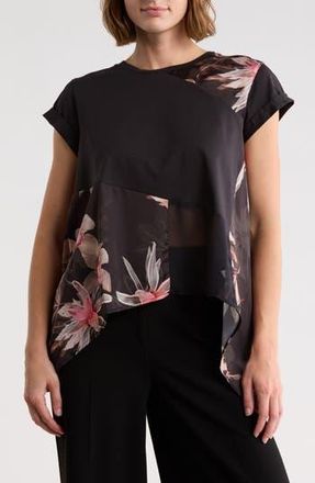 AllSaints Zala Colorblock Cap Sleeve Top in Adena Black at Nordstrom Rack, Size X-Small