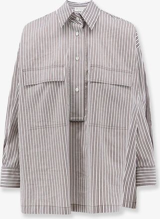 Brunello Cucinelli Camicia in misto cotone e seta con motivo a righe - BRUNELLO CUCINELLI - gender_Woman